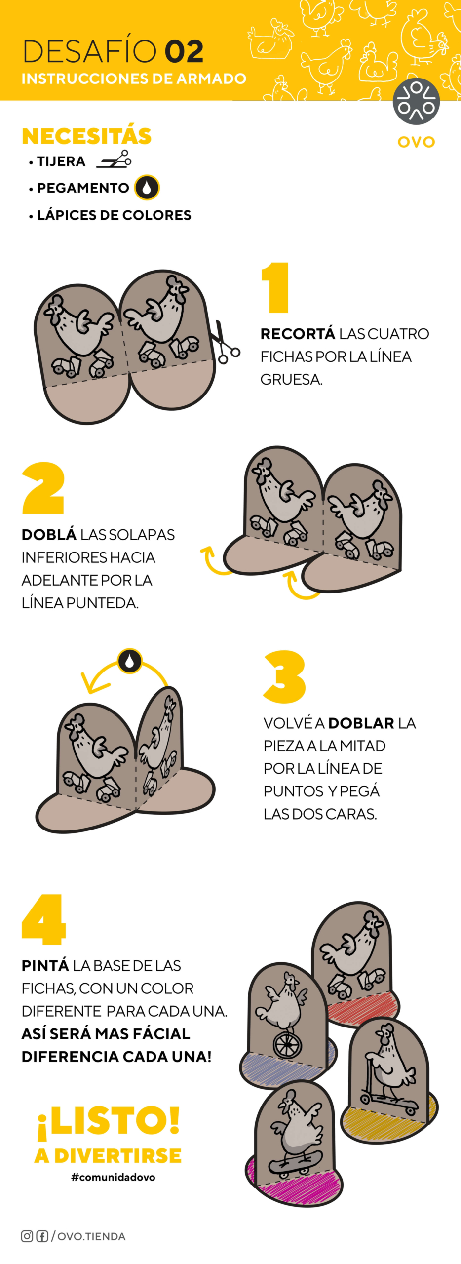 Instrucciones de armado del desafío 02 de OVO